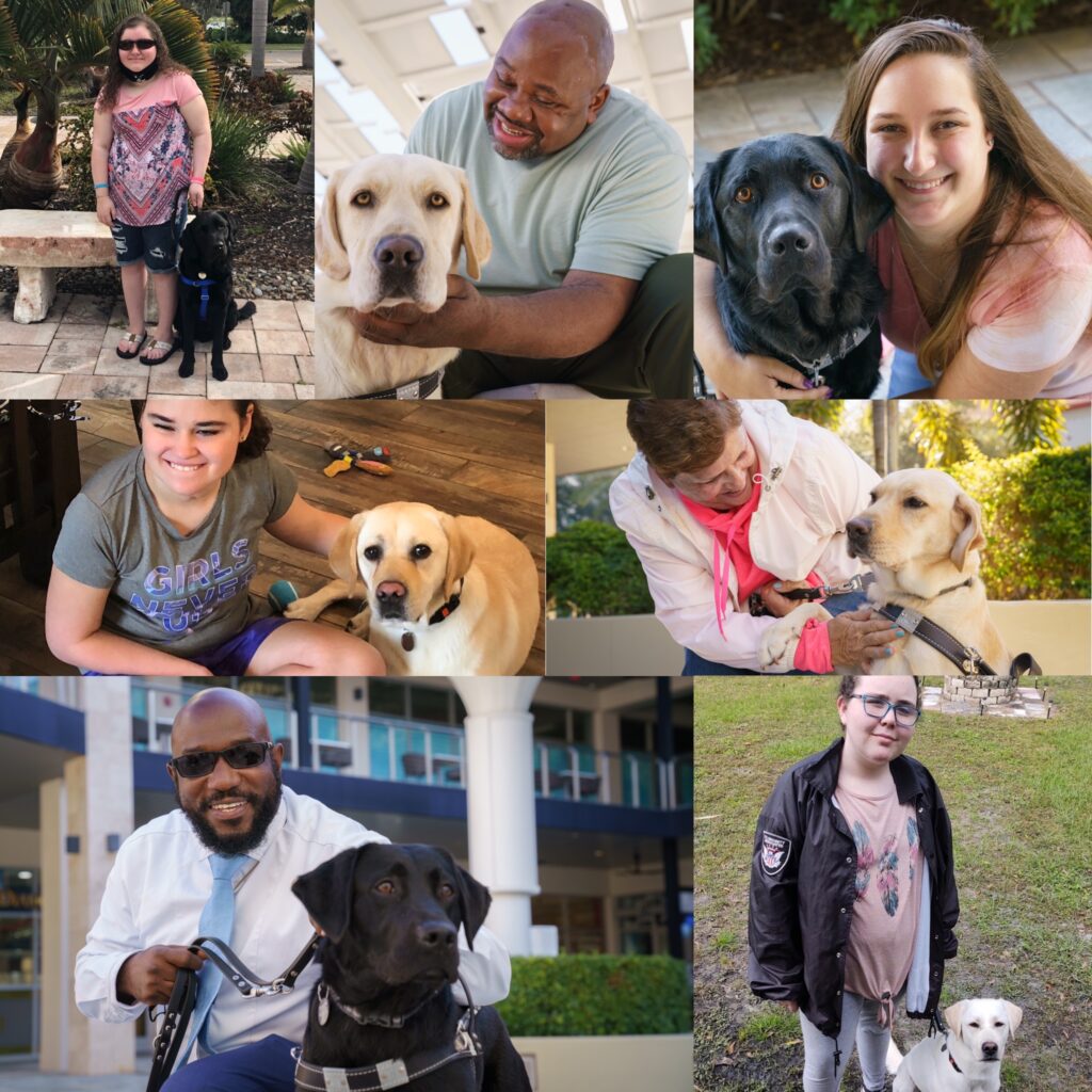 Collage of students and their dogs from class 297