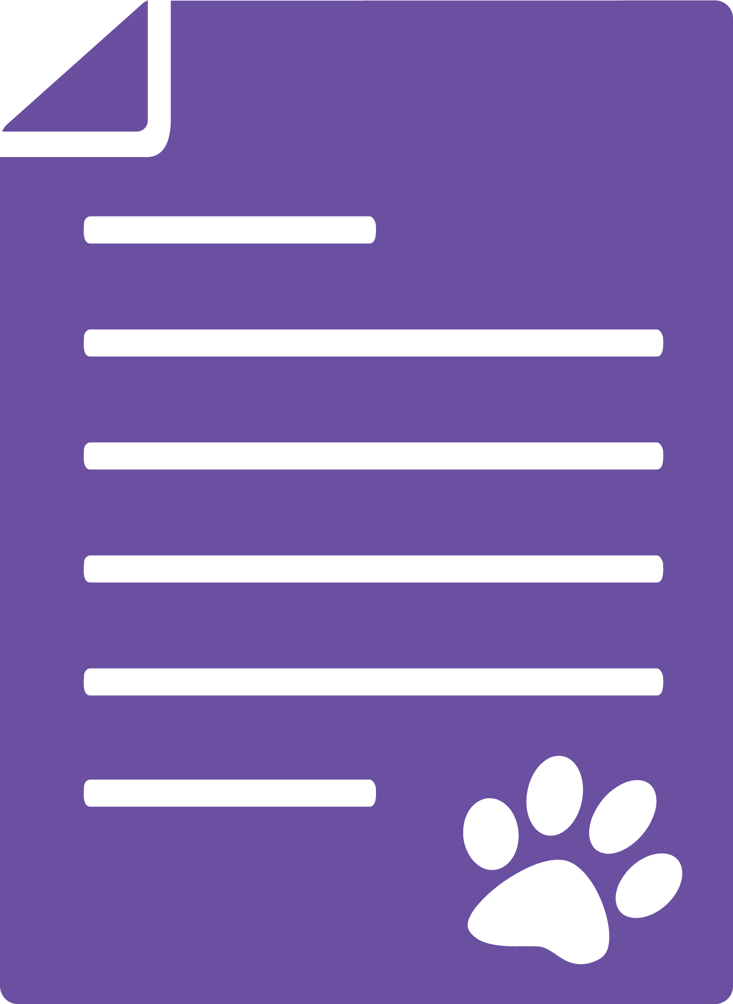 Icon of document with paw in lower right corner