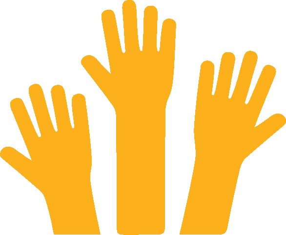 Icon of three yellow hands