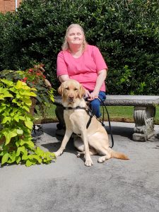 Anita Brown and guide dog Julia