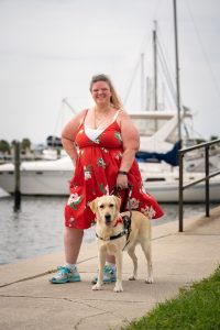 Christina-May Brooks and Guide Dog Millie