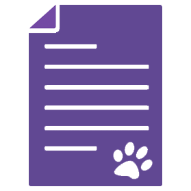 Icon of document with paw in lower right corner