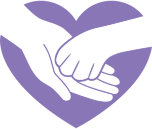 icon of a hand holding a paw with a heart in the background